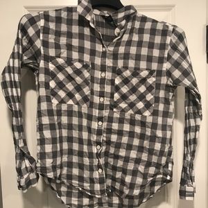 Used Forever 21 Grey and White Flannel Small
